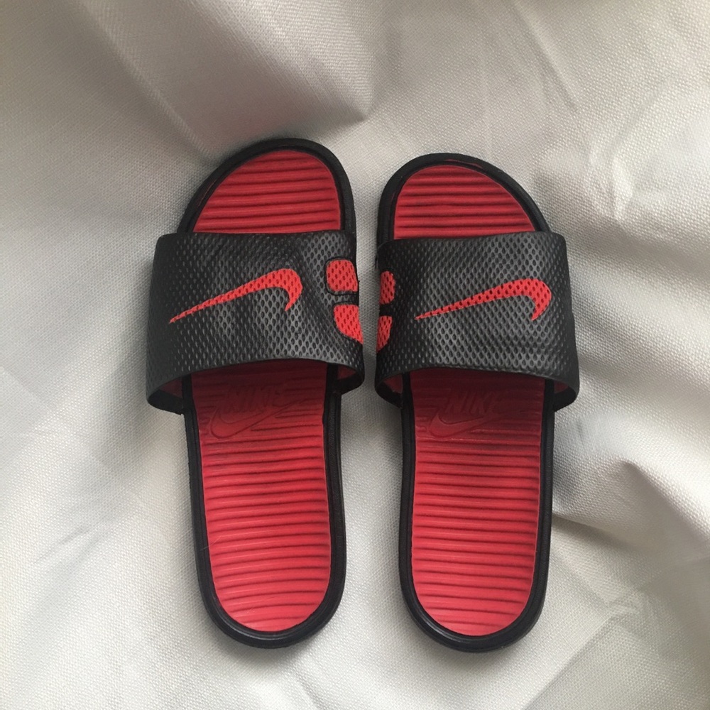 COPY - Nike Men’s size M red/black SolarSoft slides